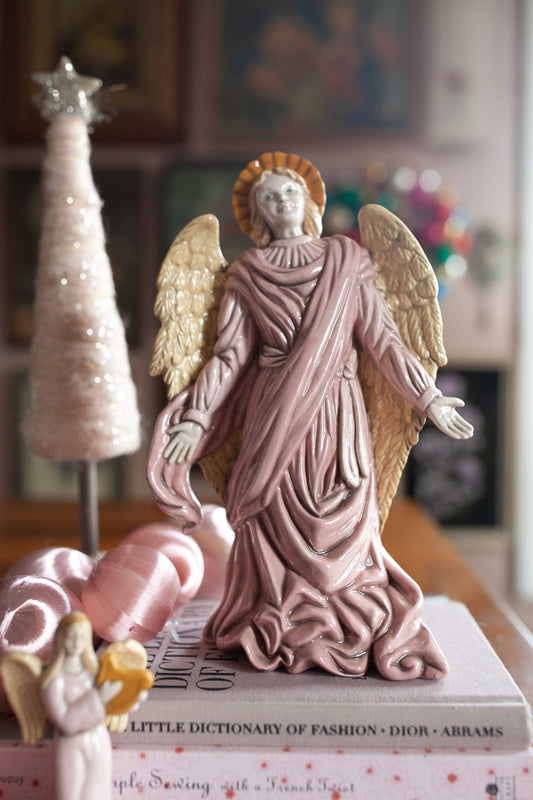 Vintage Angel- Porcelain Angel- Pink Angel