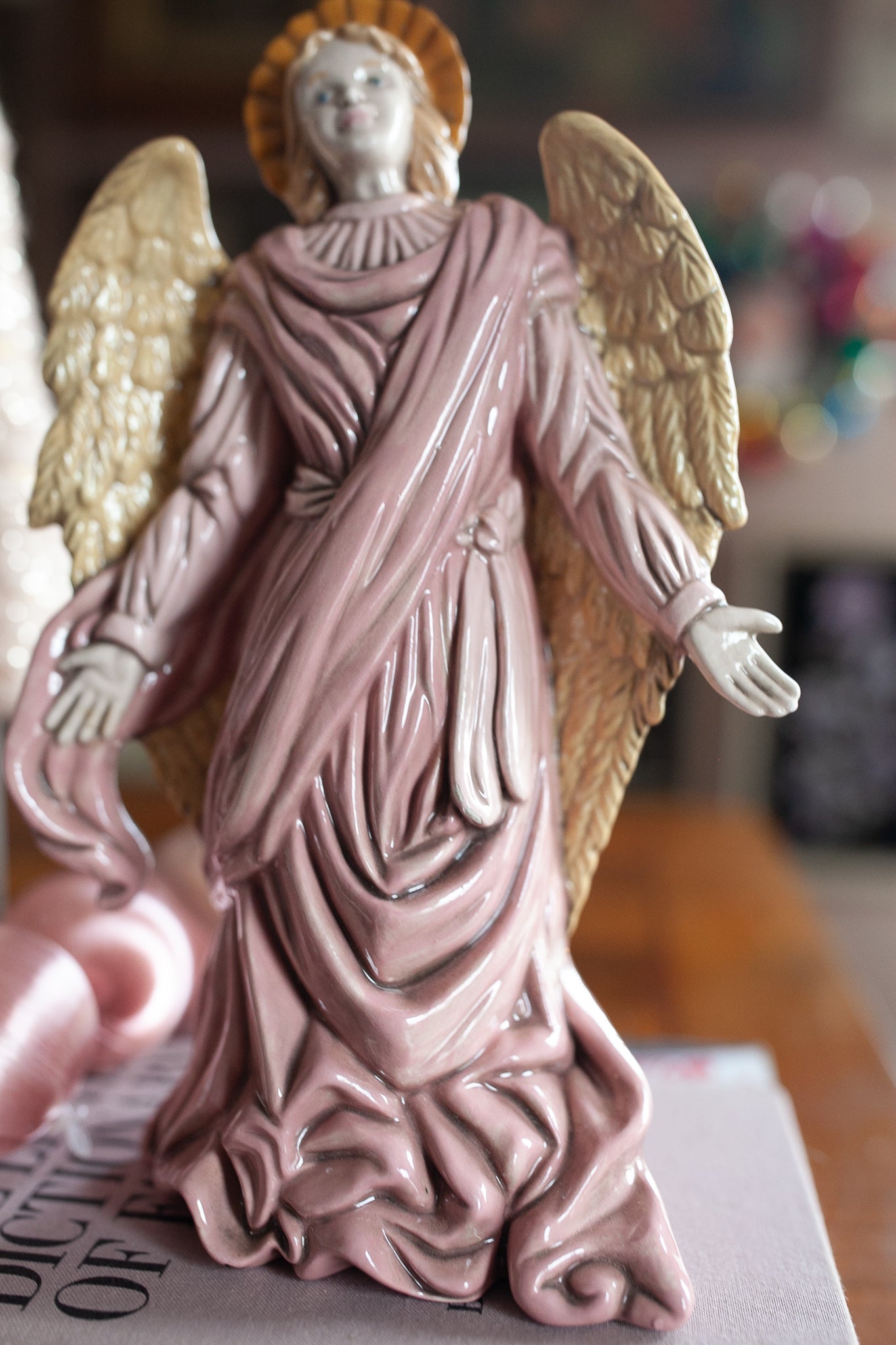 Vintage Angel- Porcelain Angel- Pink Angel