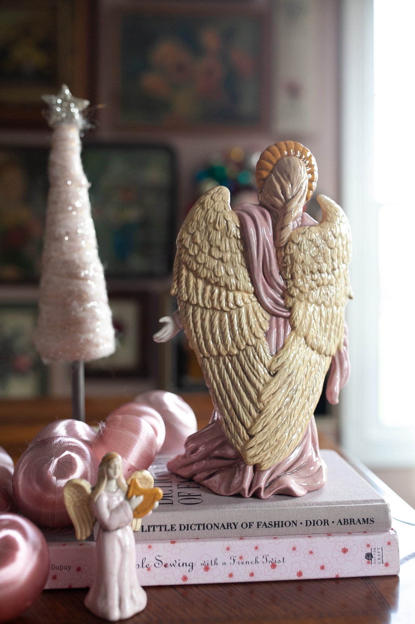 Vintage Angel- Porcelain Angel- Pink Angel