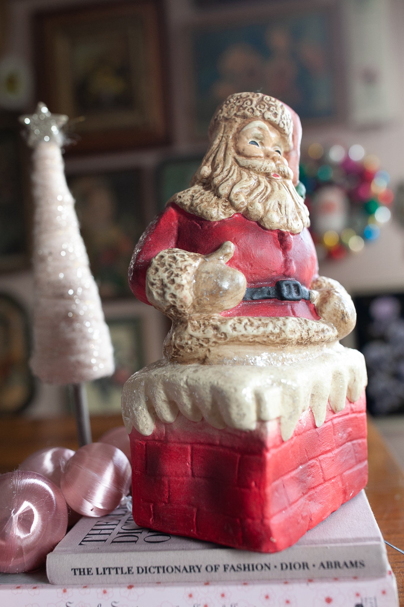 Vintage Santa - Santa in a Chimney- Bethany Lowe