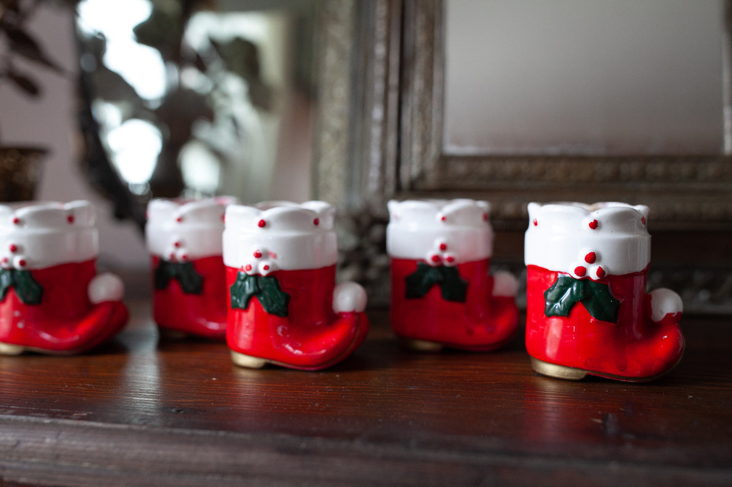 Vintage Santa Boot - Christmas Boots - Porcelain Boot-Christmas Decor