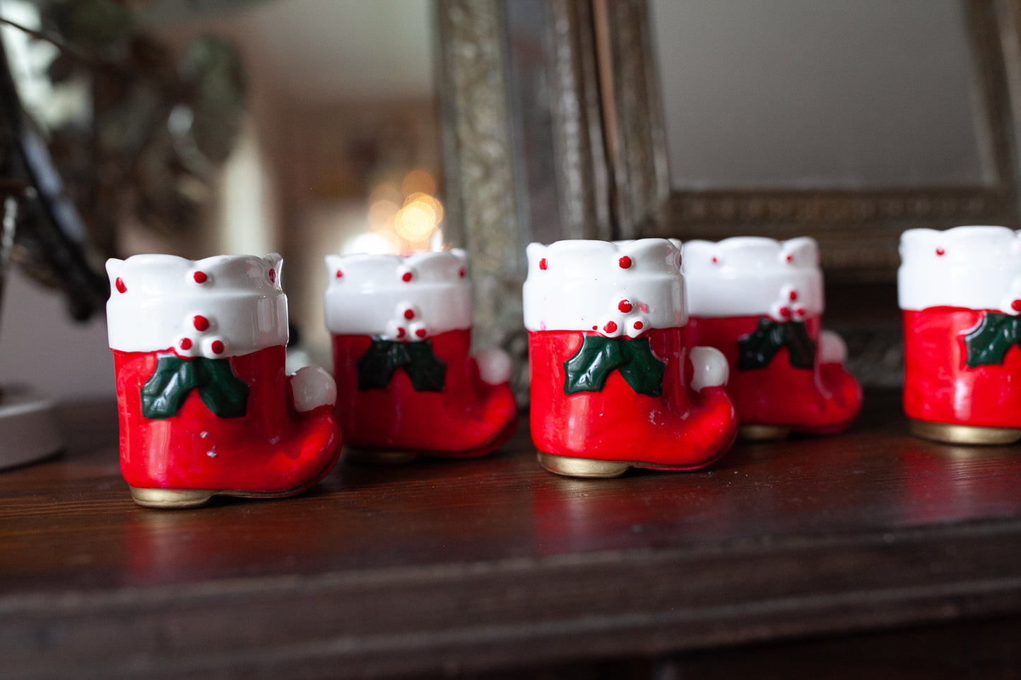 Vintage Santa Boot - Christmas Boots - Porcelain Boot-Christmas Decor