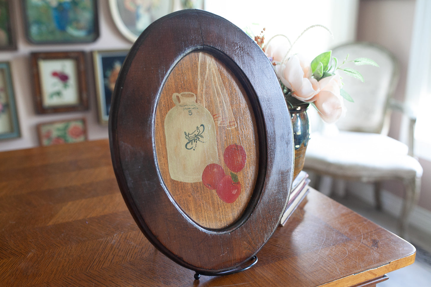 Oval Painting - Vintage Still Life Painting