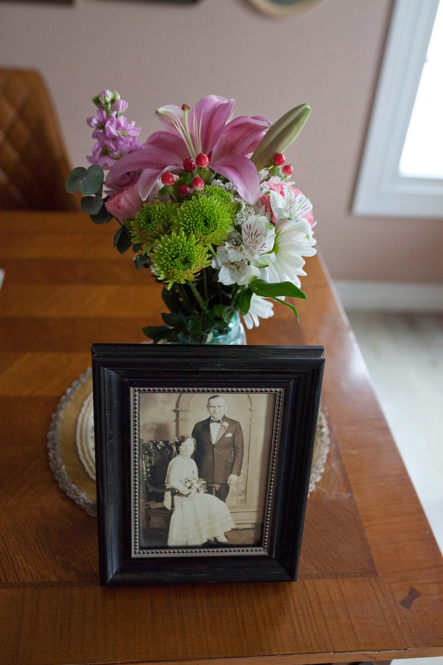 Antique Wedding Photo Framed- Antique Photo - Wedding Portrait