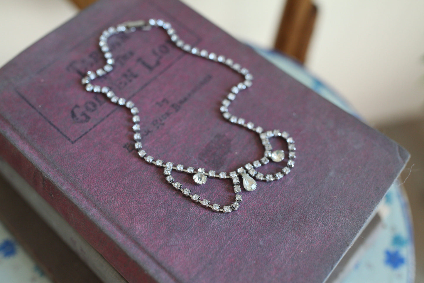 Vintage Rhinestone Choker Necklace - Crystal Rhinestone Necklace