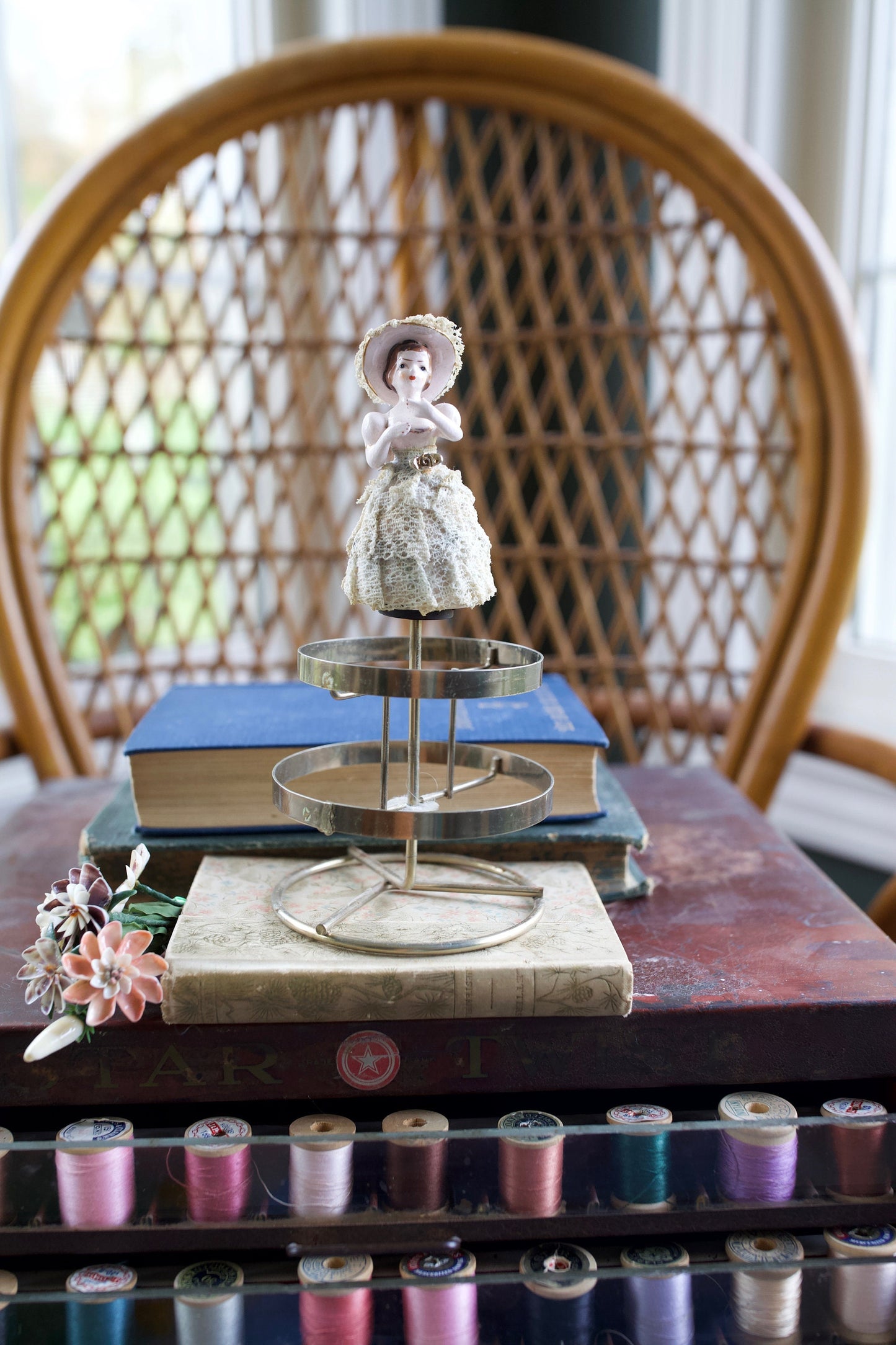 Vintage Cake Topper Lady- Porcelain Lace Lady