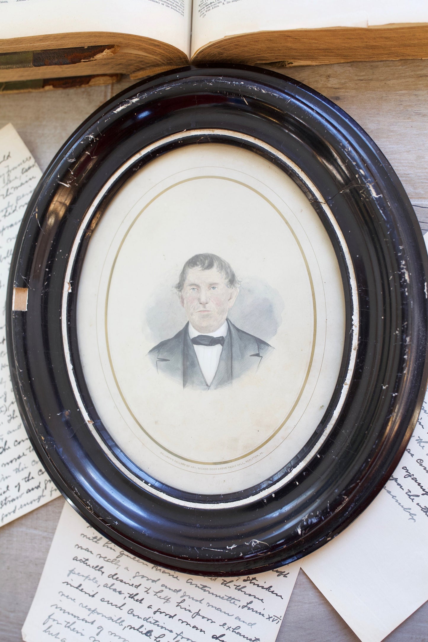 Antique Portrait Framed- Kellmers Gallery Of Art Hazelton,PA - Oval Antique Frame