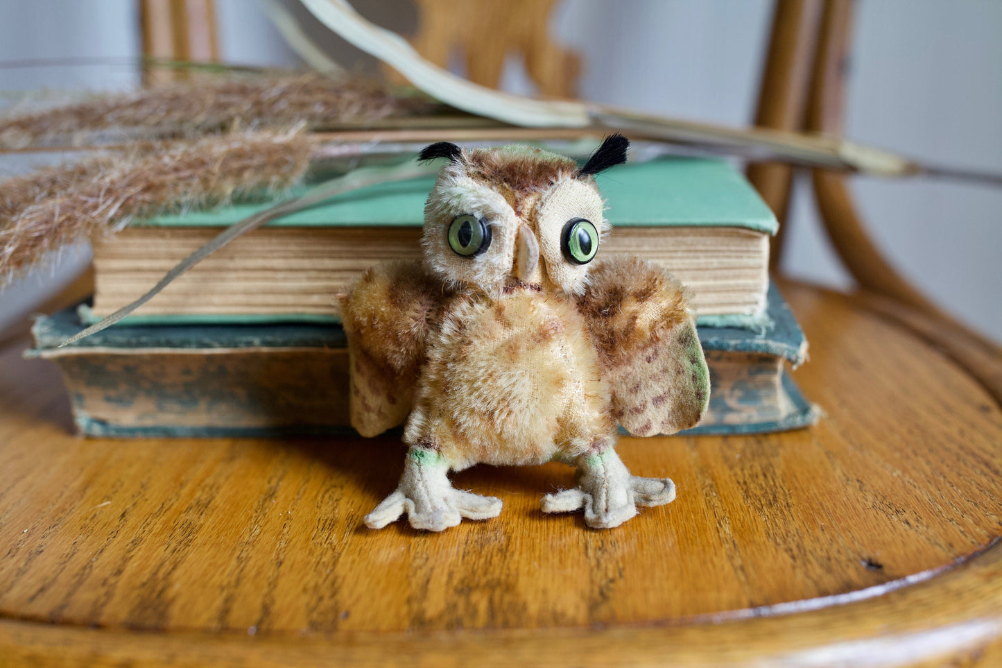 Vintage Steiff Wittie Owl Mohair Figurine