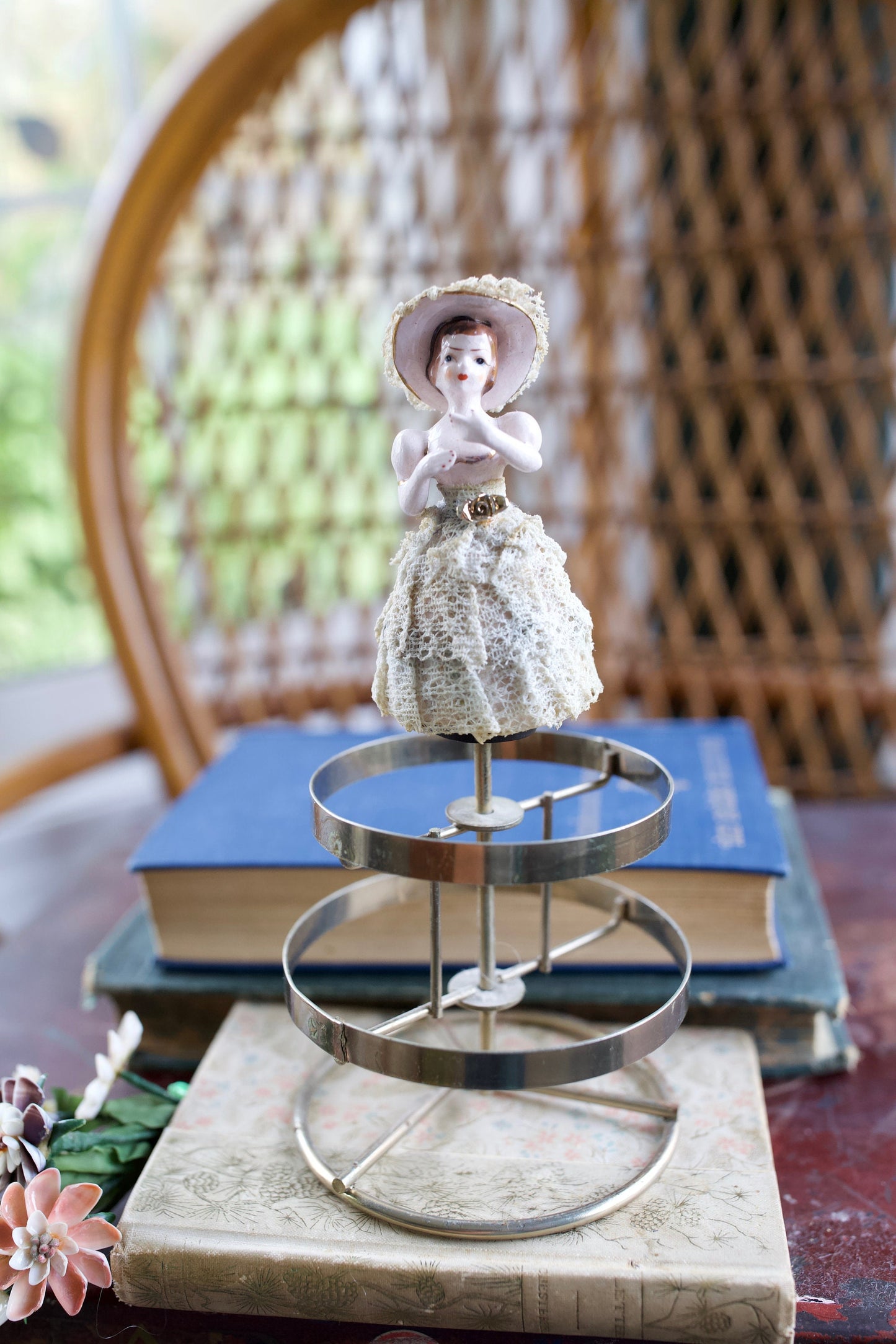 Vintage Cake Topper Lady- Porcelain Lace Lady