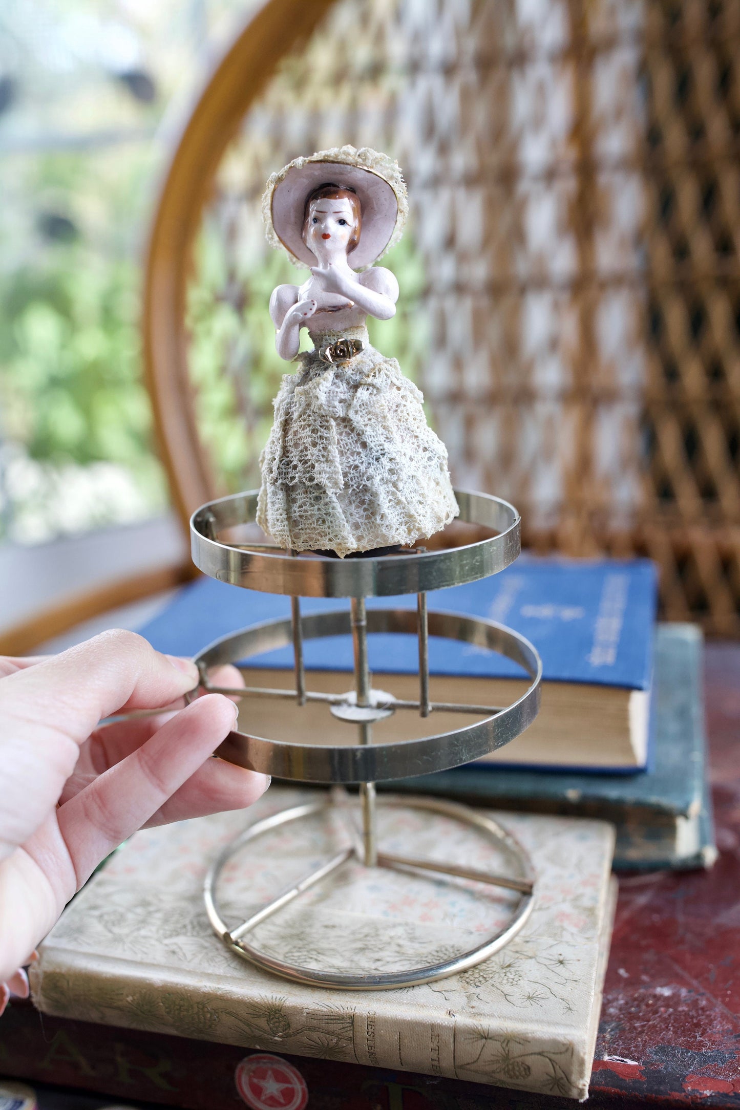 Vintage Cake Topper Lady- Porcelain Lace Lady