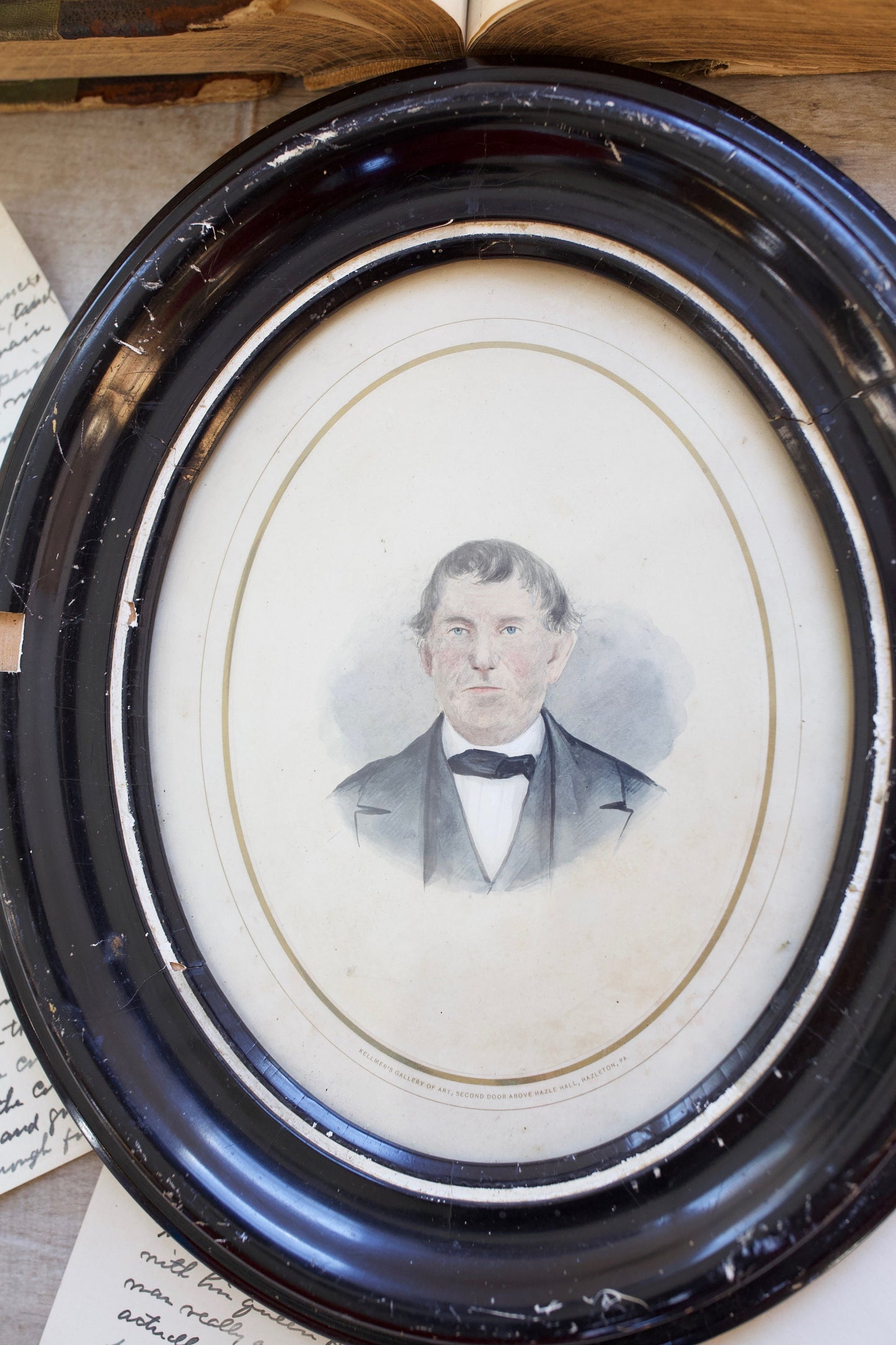 Antique Portrait Framed- Kellmers Gallery Of Art Hazelton,PA - Oval Antique Frame