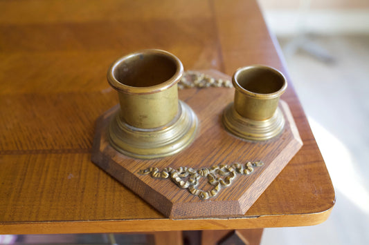 Vintage Ink Well - Vintage Desk Organizer