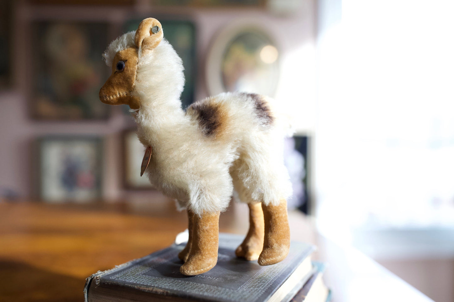 Vintage Steiff Llama With Tag and Button