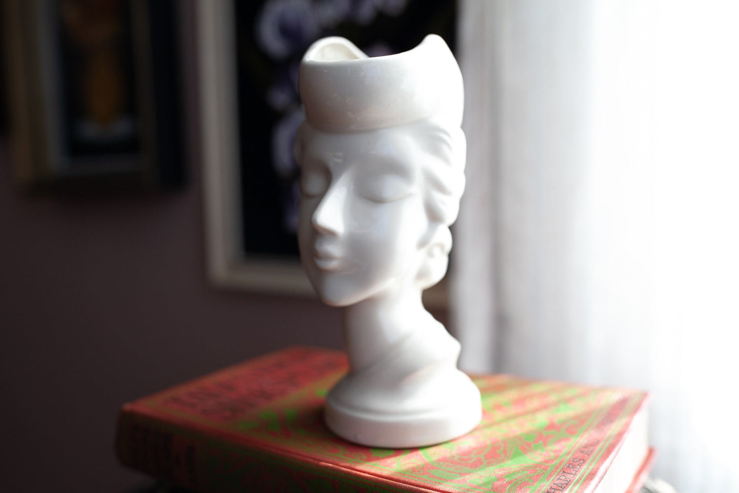 Vintage Lady Head Vase- Lady Head Bust