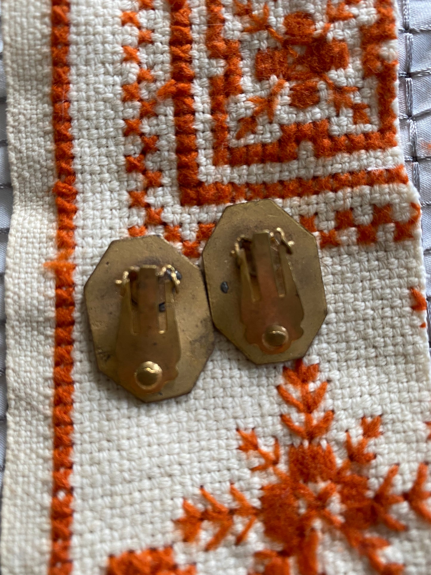 Vintage Egyptian Jewelry - necklace, clip earrings, brooch
