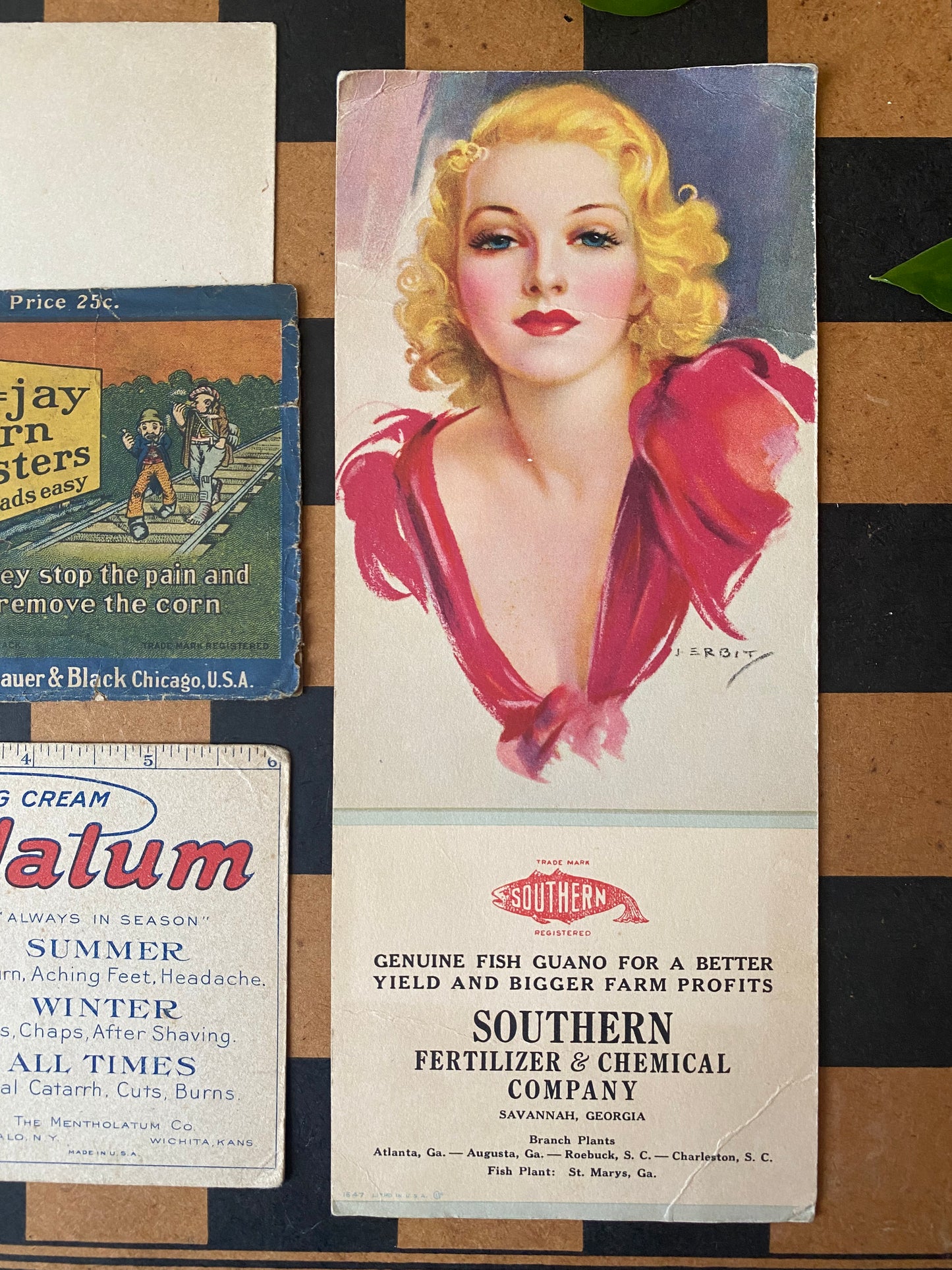 Vintage advertising cards